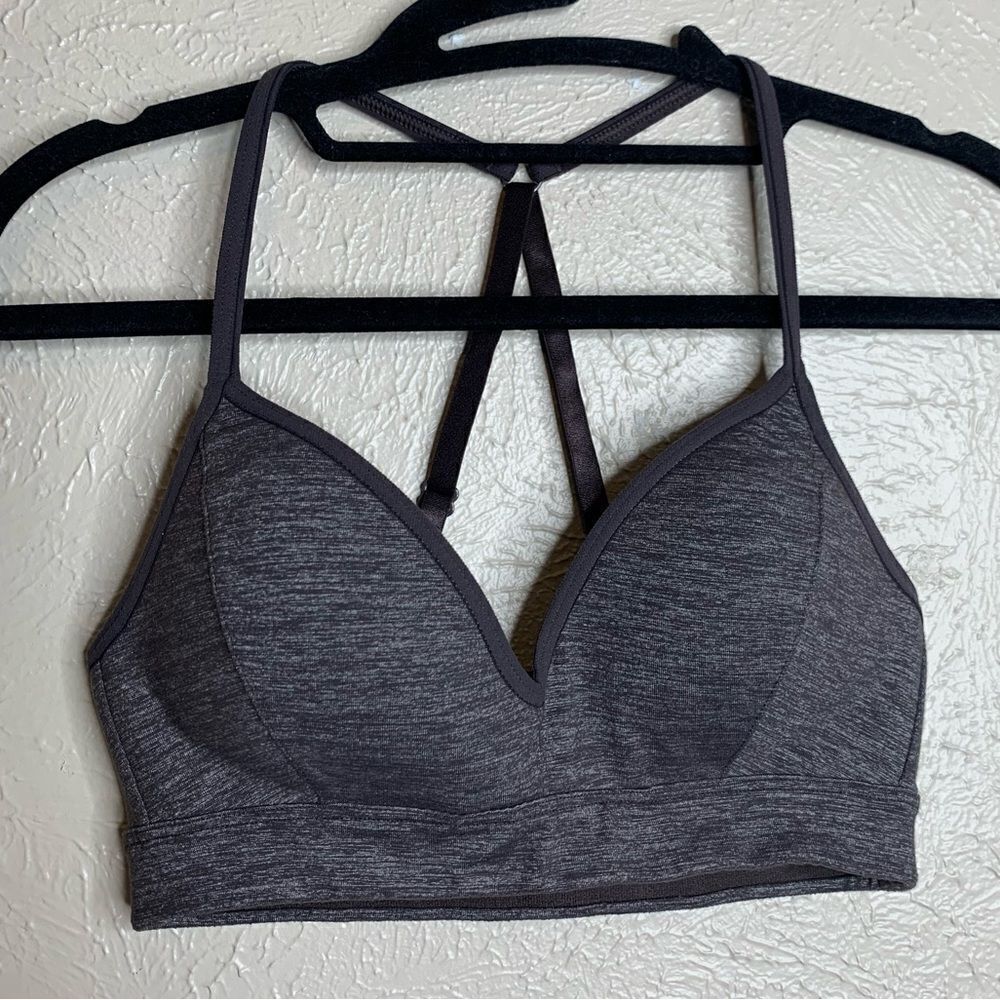 Athleta unwired padded sweetheart neckline Strappy bra‎ heathered brown